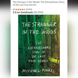 🎉Hardcover The Stranger in the Woods... The Last True Hermit By M. Finkel